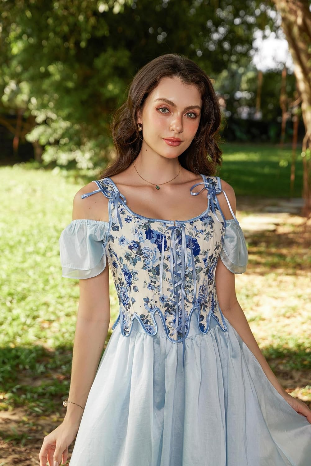 Scarlet Darkness Corset Tops for Women Renaissance Corset Floral Lace Up Bodyshaper Bustier
