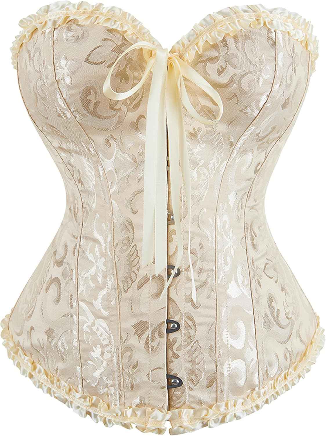 Alivila.Y Fashion Womens Lace Up Corset Top Overbust Body Shaper Bustier Corsets for Women