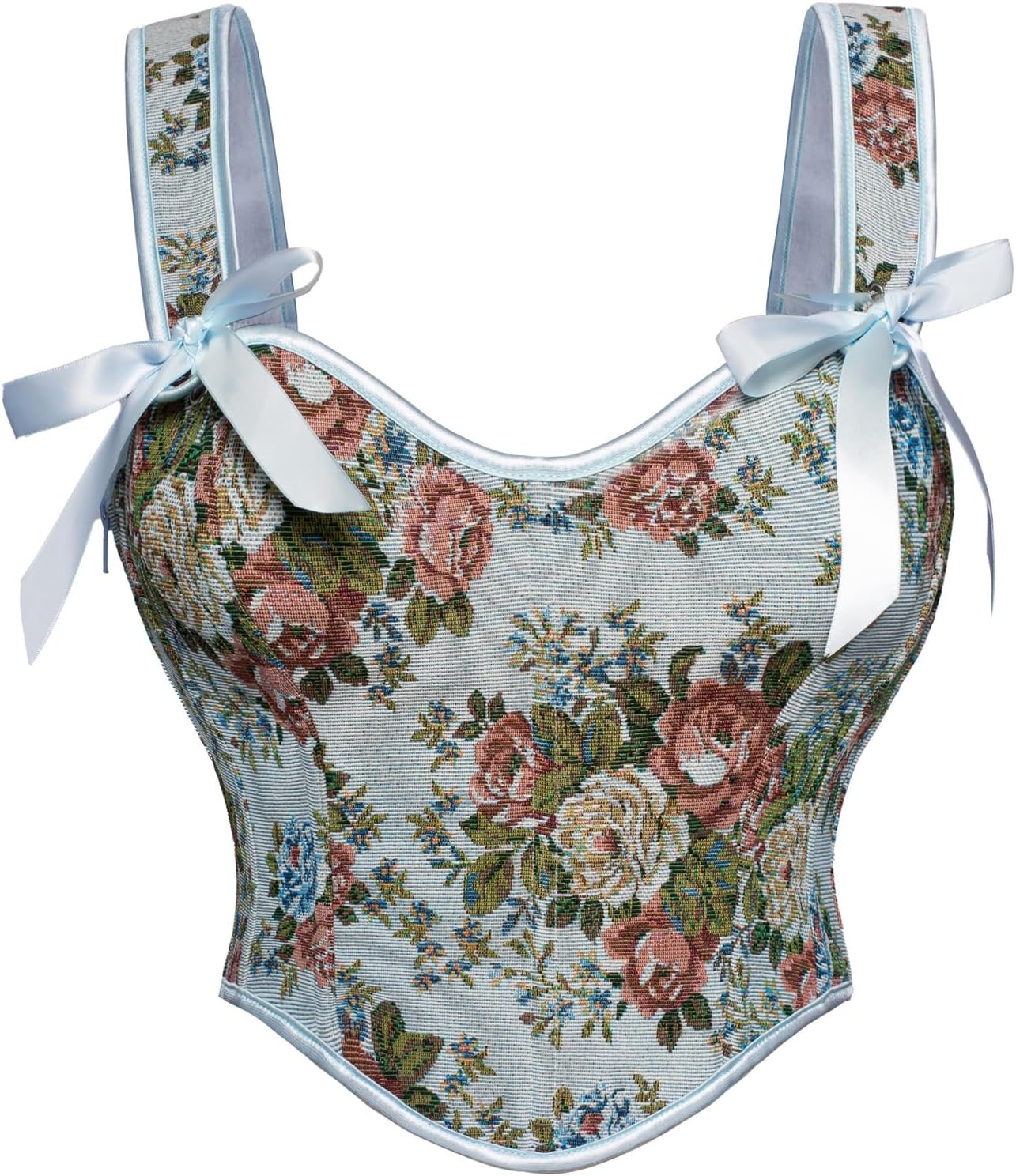 Scarlet Darkness Corset Tops for Women Sweetheart Neckline Floral Corset with Zipper Size 6-18