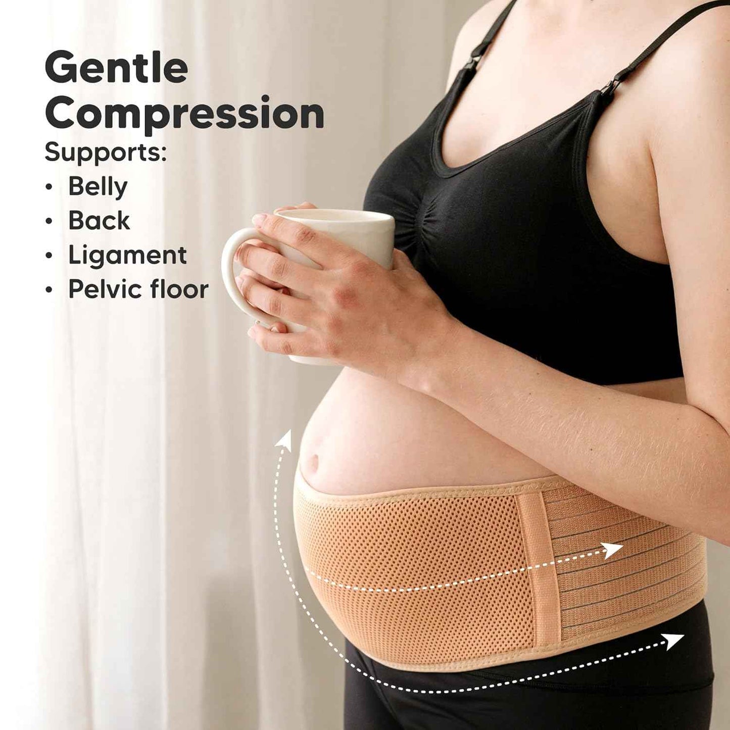 KeaBabies Maternity Belly Bands for Pregnant Women - Soft & Breathable Pregnancy Belly Support Band, Adjustable Maternity Belt for Back, Pelvic Support, Comfortable, Easy to Use (Classic Ivory, M/L)