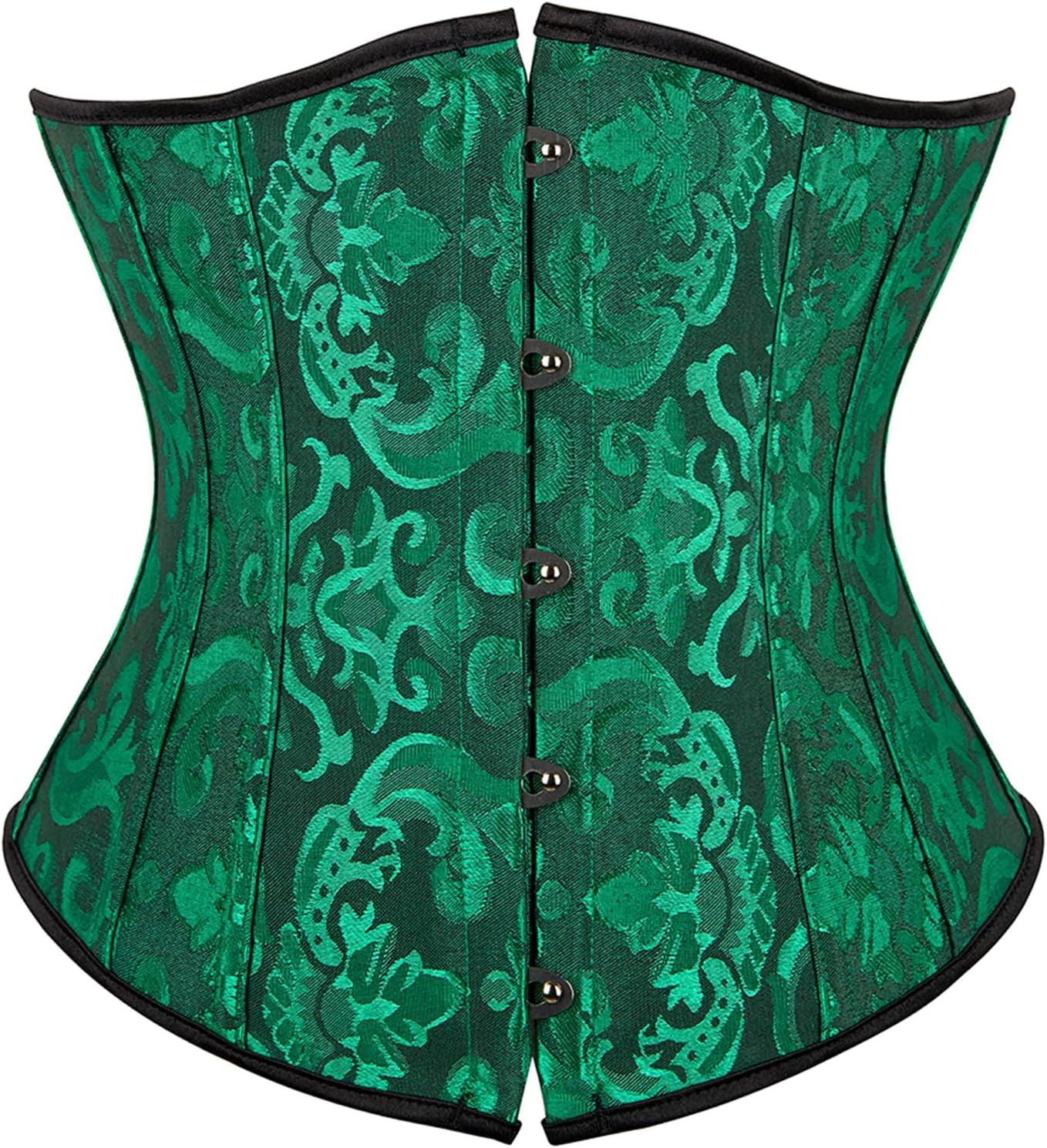 Zhitunemi Women's Lace Up Boned Jacquard Brocade Waist Training Underbust Corset