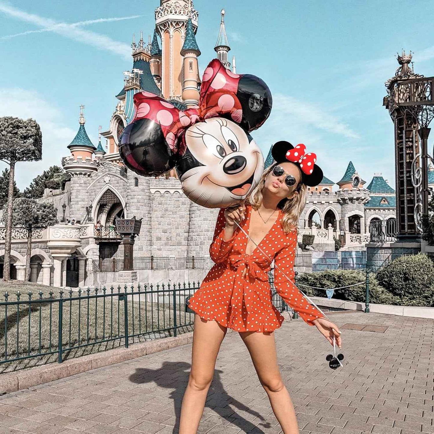 Handmade Mouse Ears Headband for Women and Girls, Polka Dot Bow Minnie Ears Costume Accessories