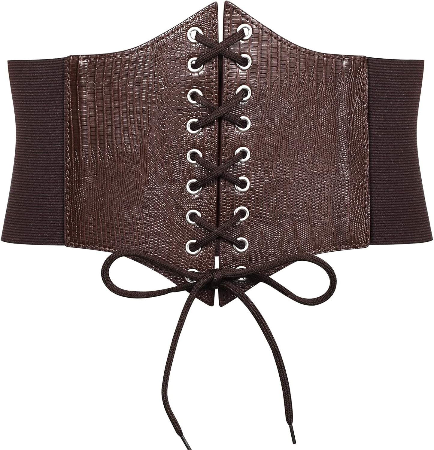 JASGOOD Women’s Elastic Costume Waist Belt Lace-up Tied Waspie Corset Belts for Women