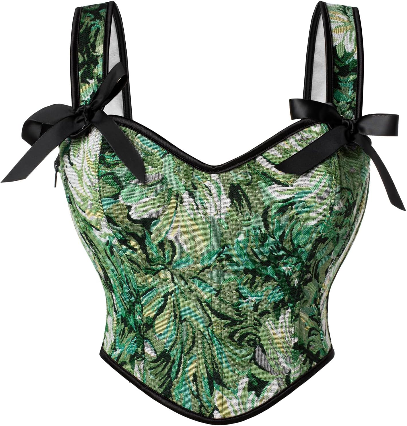 Scarlet Darkness Corset Tops for Women Sweetheart Neckline Floral Corset with Zipper Size 6-18