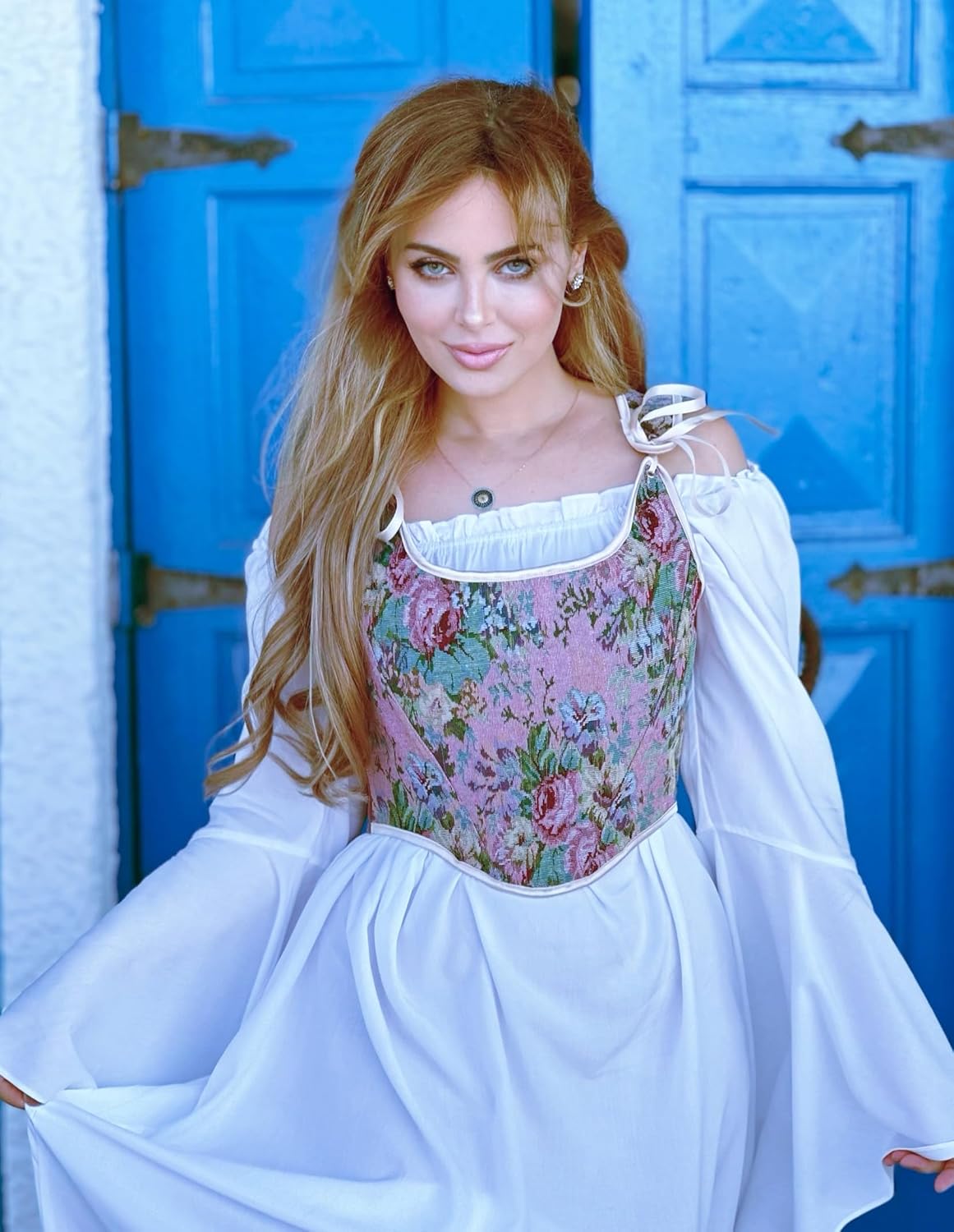 Scarlet Darkness Corset Tops for Women Renaissance Floral Overbust Boned Bustier Bodice