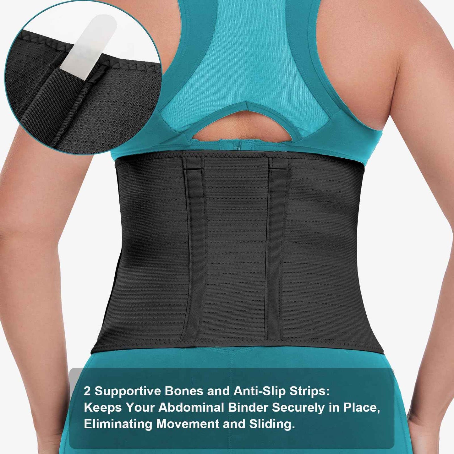 Postpartum Recovery Abdominal Binder Belly Band for Natural Delivery & C-Section Recovery, 9" High Compression Wrap