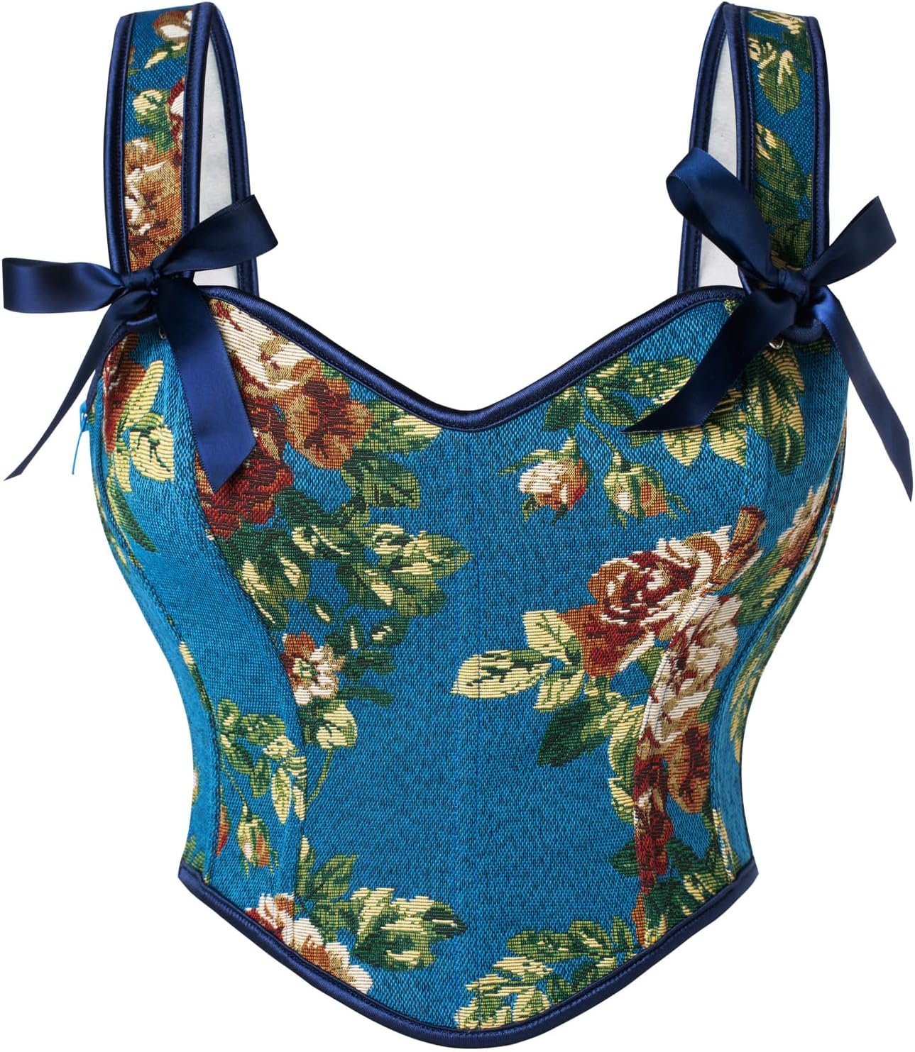 Scarlet Darkness Corset Tops for Women Sweetheart Neckline Floral Corset with Zipper Size 6-18