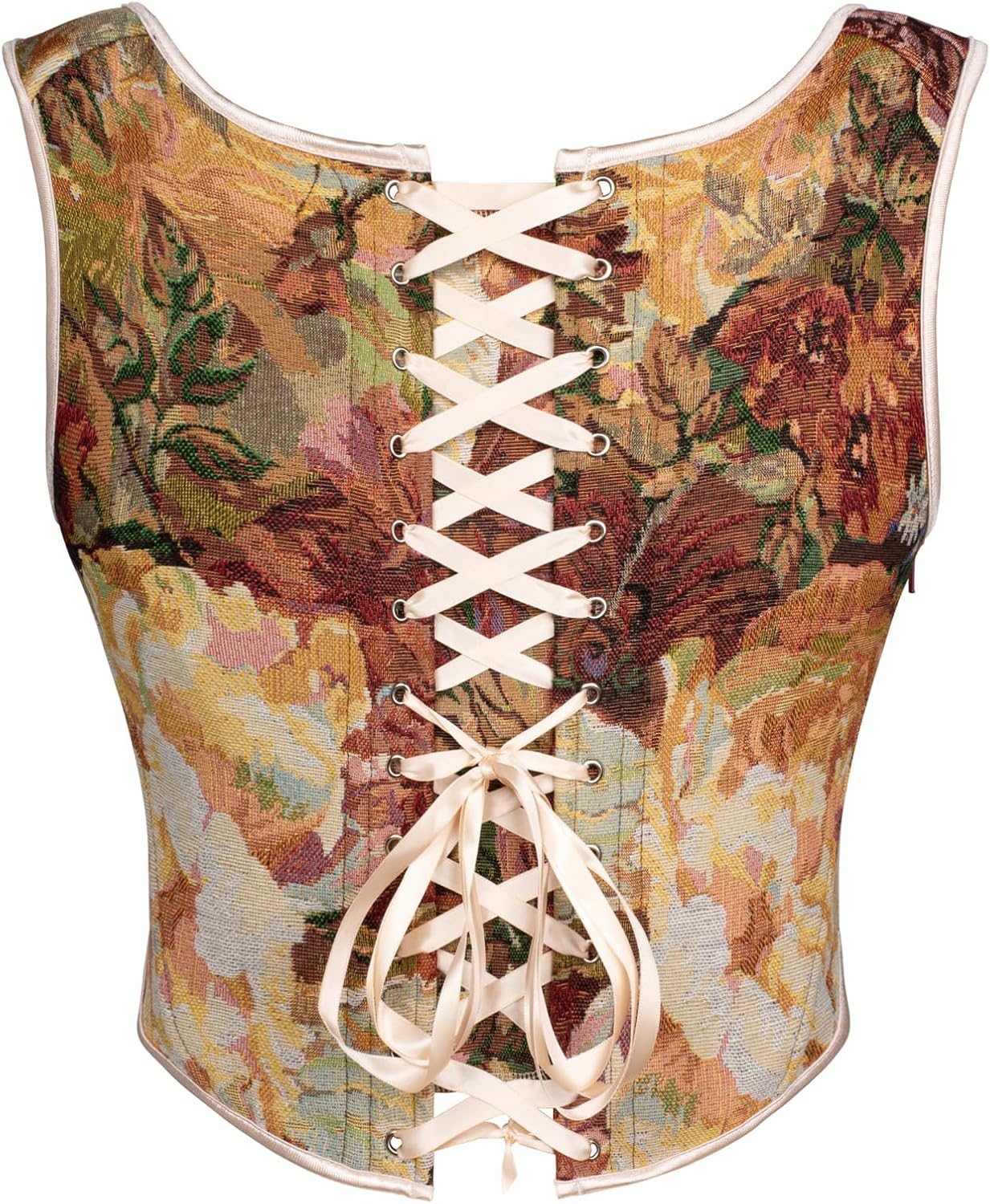 Scarlet Darkness Corset Tops for Women Renaissance Floral Overbust Boned Bustier Bodice