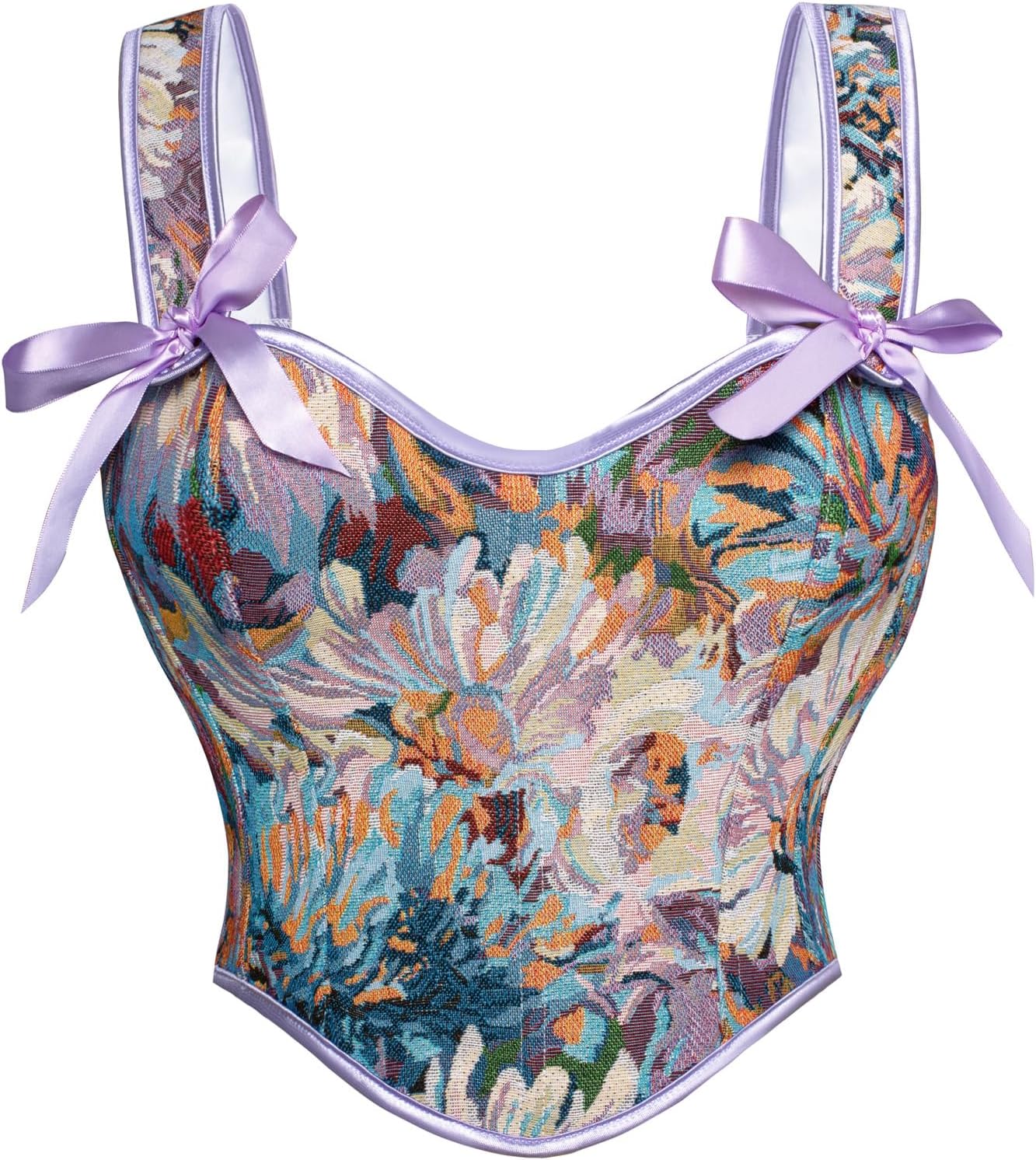 Scarlet Darkness Corset Tops for Women Sweetheart Neckline Floral Corset with Zipper Size 6-18
