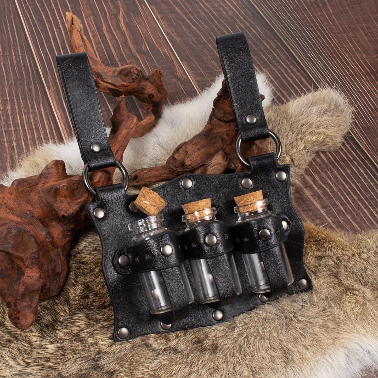 SUMGOGO 5PCS Renaissance Costume Corset Belt Pouch Potion Bottle Vila Sword Frog Hook Medieval Festival Halloween Accessory