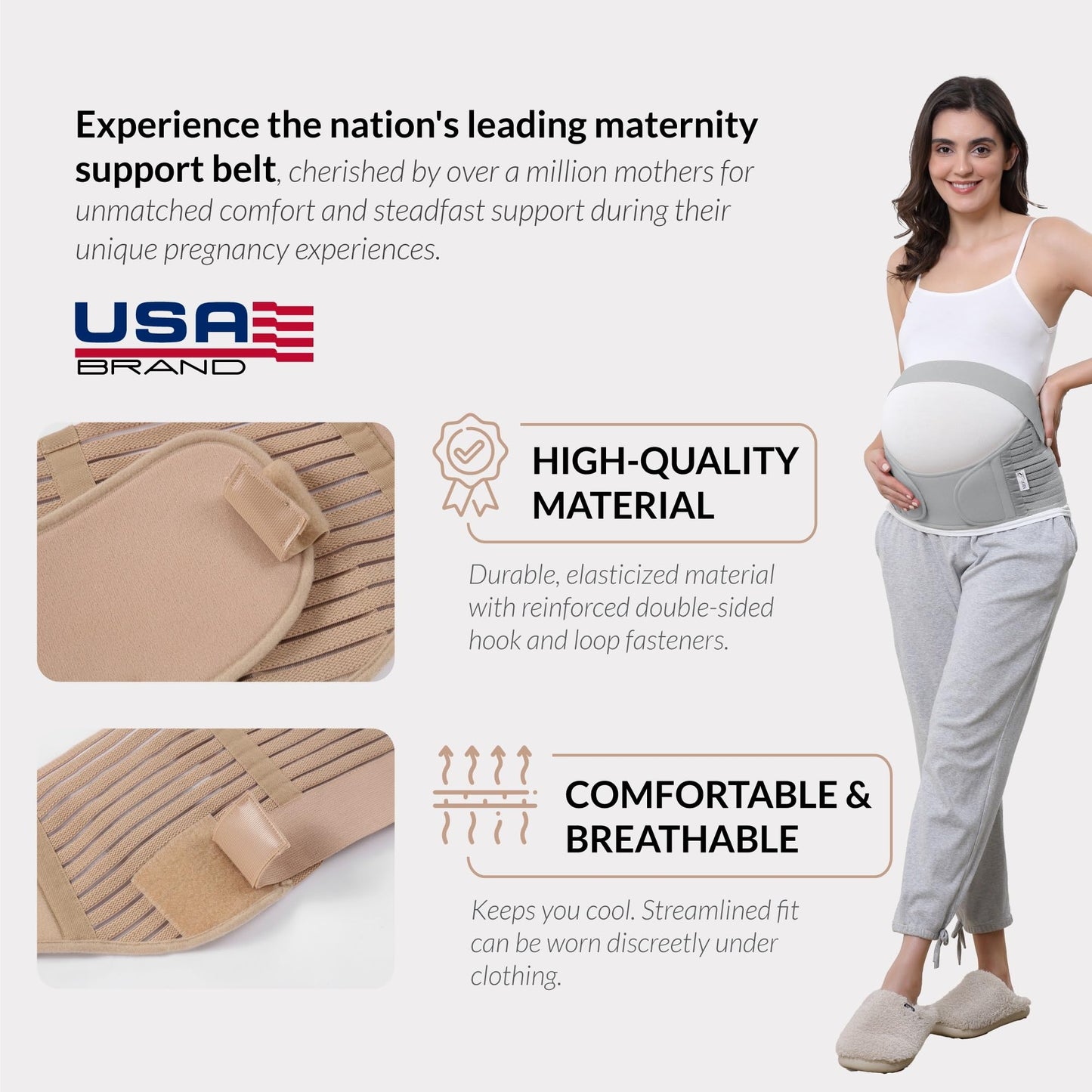 NeoTech Care Pregnancy Support Maternity Belt, Waist/Back/Abdomen Band, Belly Brace (Size M, Black Color)