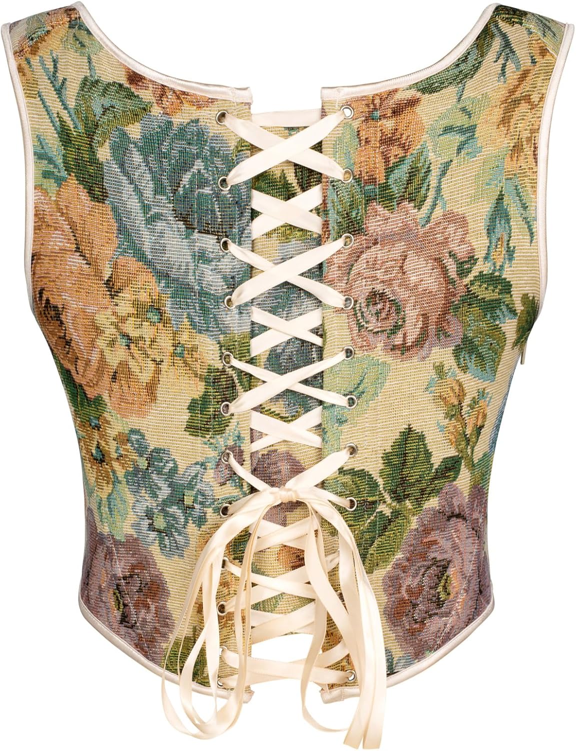 Scarlet Darkness Corset Tops for Women Renaissance Floral Overbust Boned Bustier Bodice
