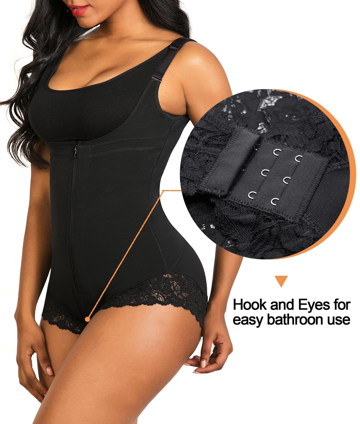 SHAPERX Women's Fajas Colombianas Shapewear Postpartum Tummy Control Body Shaper Butt Lifter Bodysuit