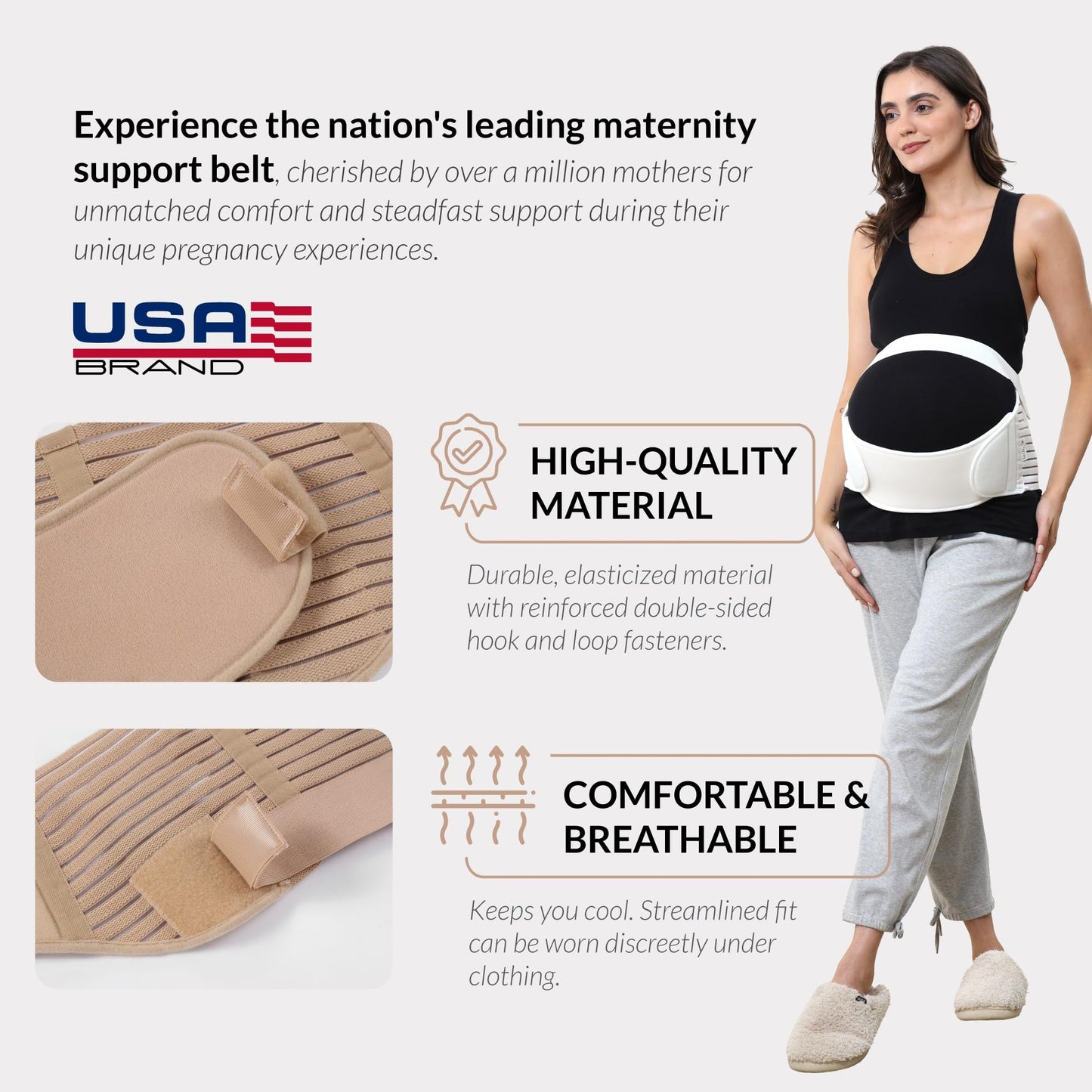 NeoTech Care Pregnancy Support Maternity Belt, Waist/Back/Abdomen Band, Belly Brace (Size M, Black Color)