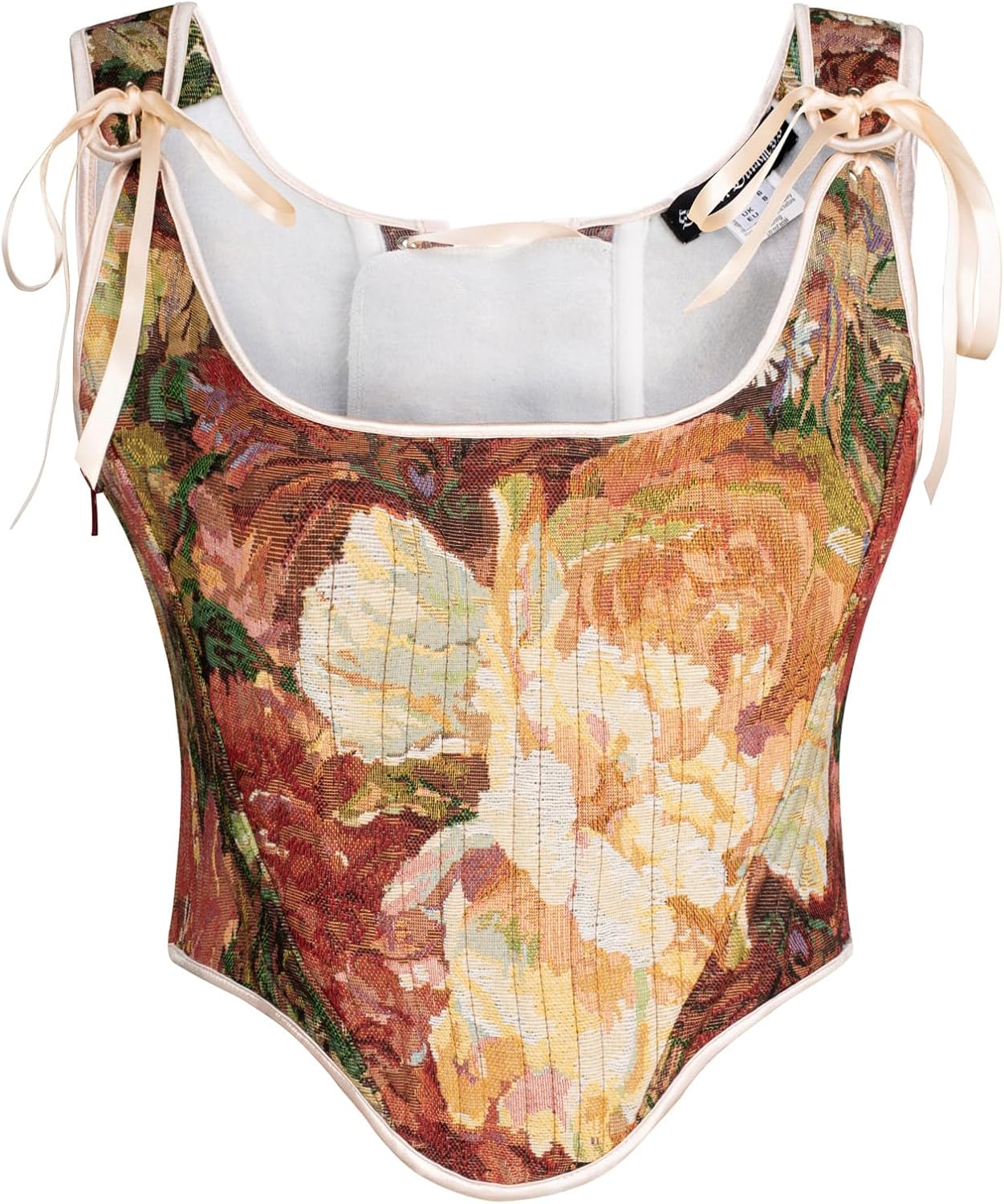 Scarlet Darkness Corset Tops for Women Renaissance Floral Overbust Boned Bustier Bodice