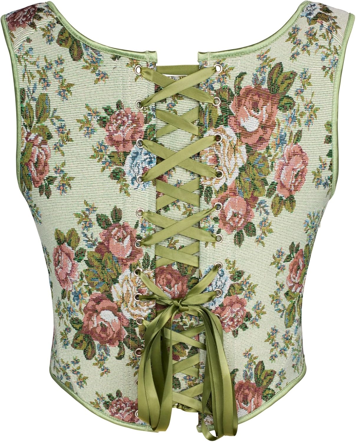 Scarlet Darkness Corset Tops for Women Renaissance Floral Overbust Boned Bustier Bodice