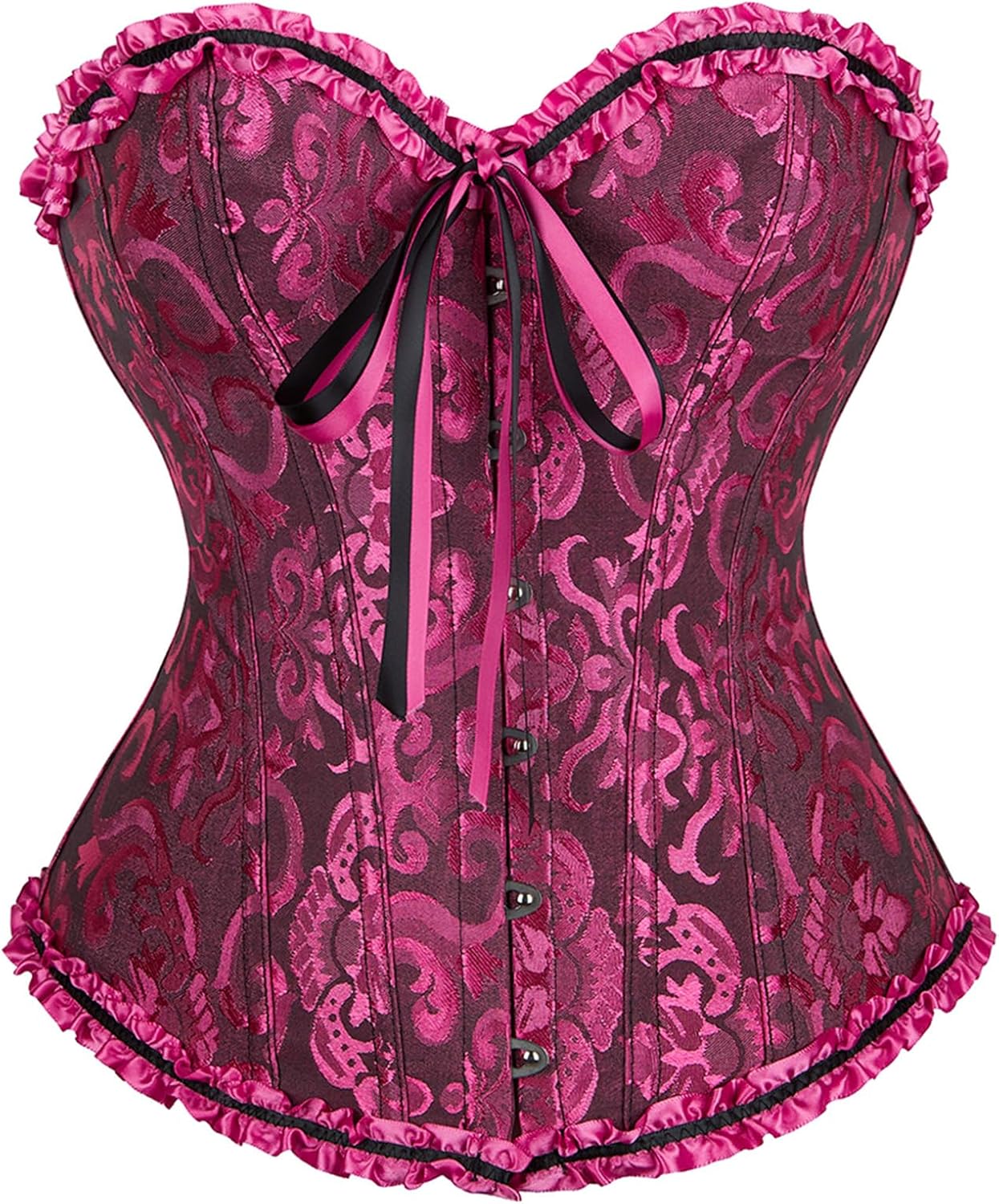 Zhitunemi Black Corset Top for Women Pirate Corsets Shapewear Steampunk Corset Overbust