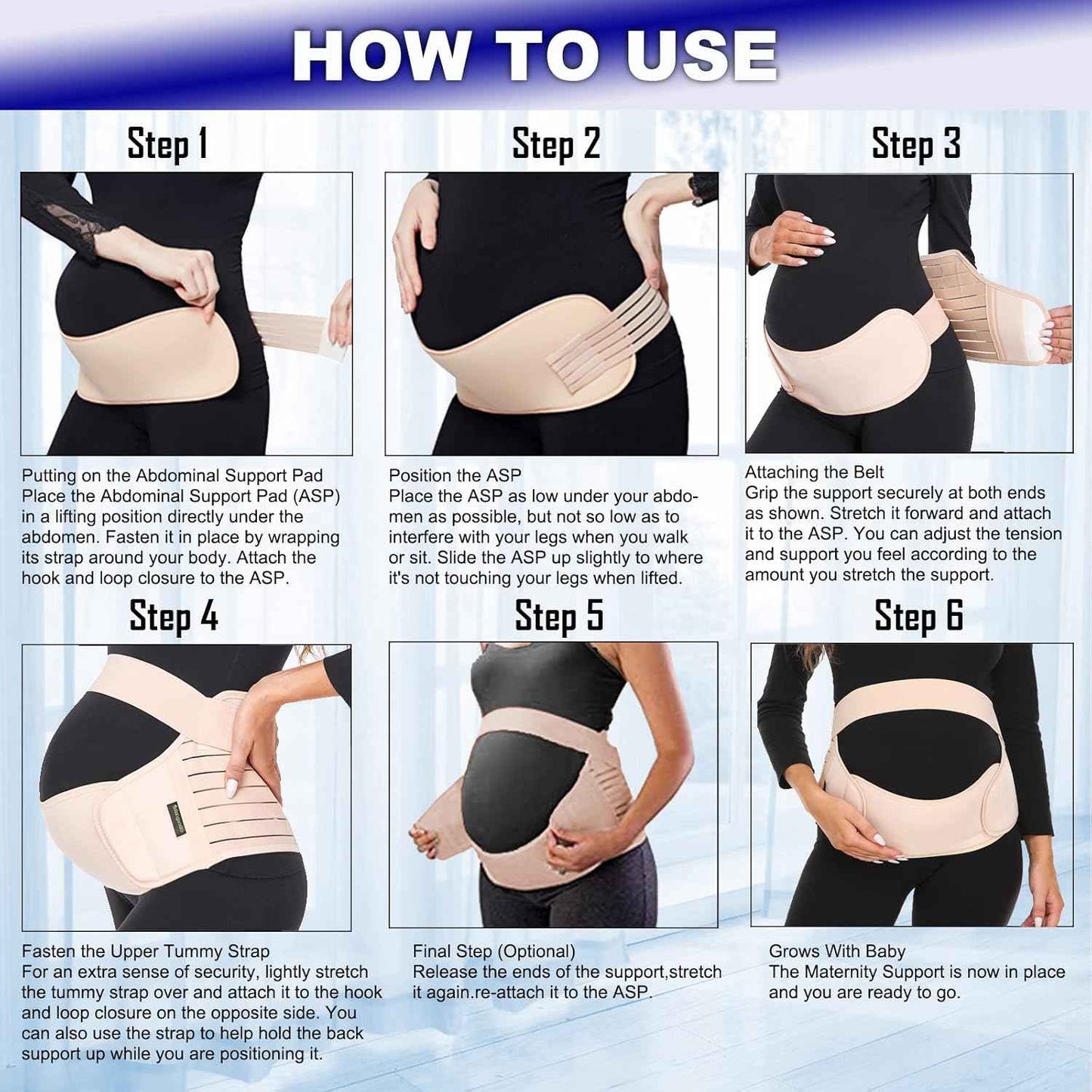 ChongErfei Maternity Belt, Pregnancy 3 in 1 Support Belt for Back/Pelvic/Hip Pain, Maternity Band Belly Support for Pregnancy Belly Support Band (L: Fit Ab 39.5"-51.3", Beige)