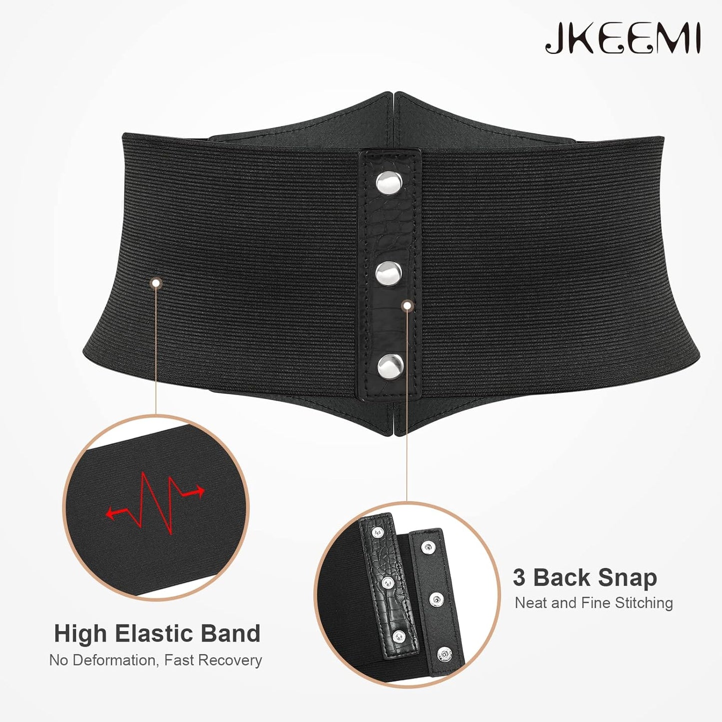 Women Corset Belt Metal O-Ring Heart-Ring Wide Elastic Waspie Waist Belt for Daily Cosplay Halloween Costumes