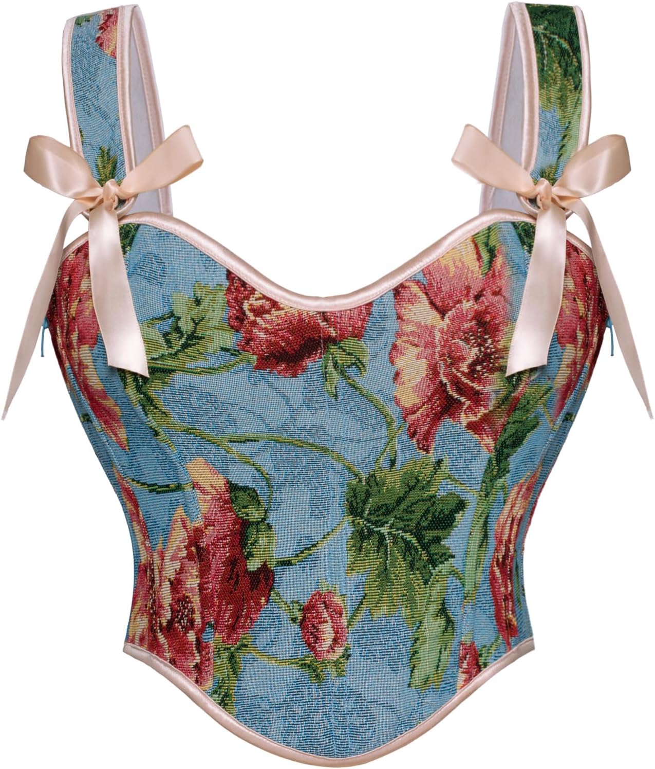 Scarlet Darkness Corset Tops for Women Sweetheart Neckline Floral Corset with Zipper Size 6-18