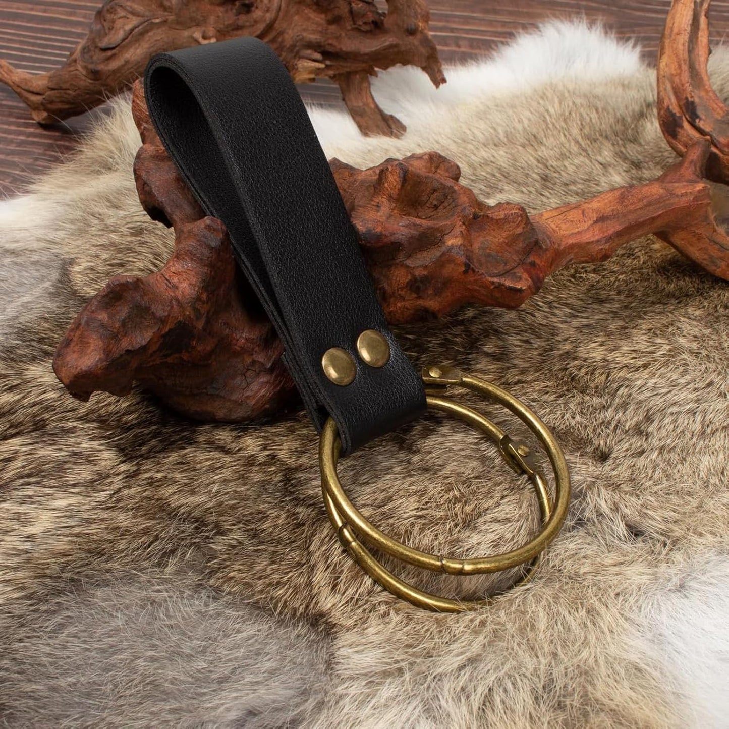 Belt Pouch Waist Bag Fanny Pack Steampunk Phone Holder Medieval Bag Leather Belt Renaissance Cosplay Costume Accessories (Tri-Black)