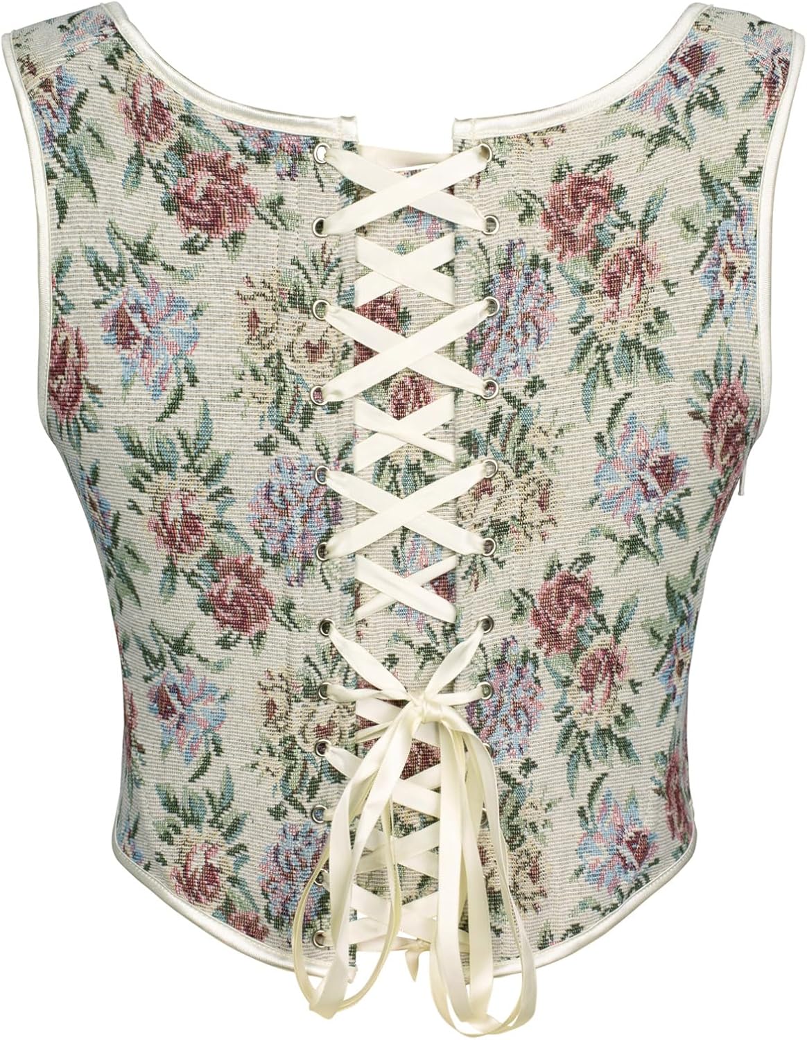 Scarlet Darkness Corset Tops for Women Renaissance Floral Overbust Boned Bustier Bodice