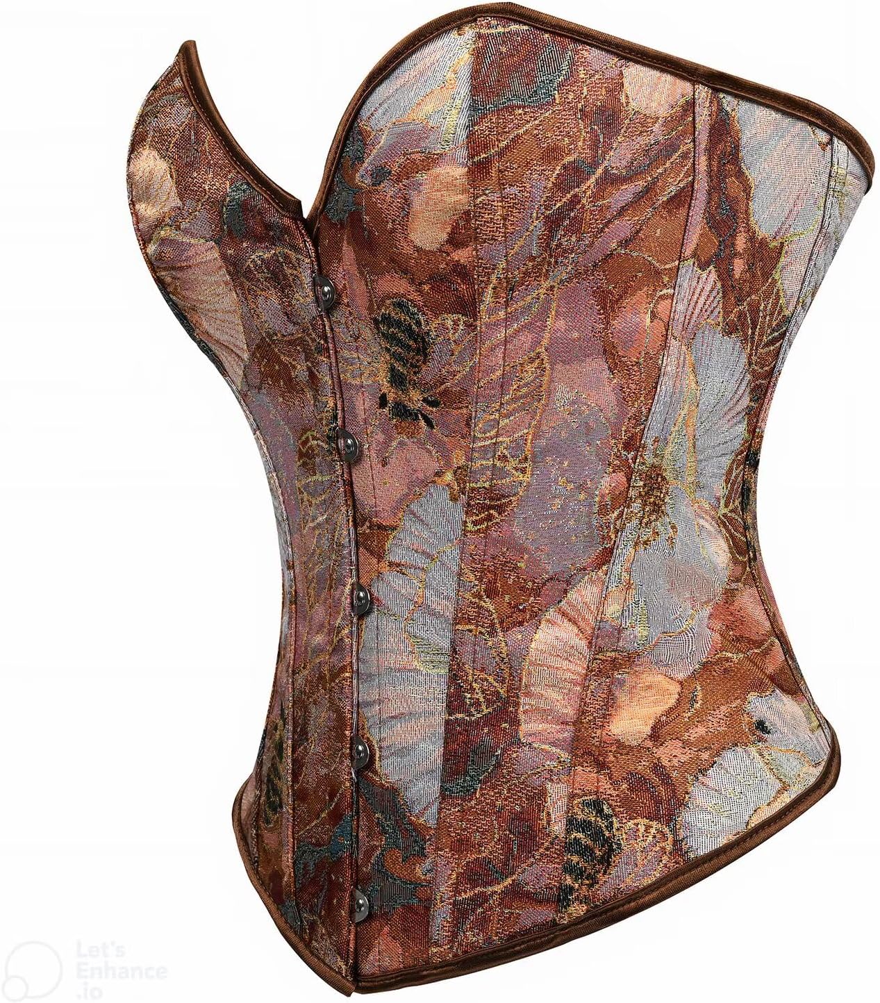 Sexy Corset Tops for Women Renaissance Floral Bustier Overbust Boned Strapless Lingerie Open Back Lace Up Shapewear