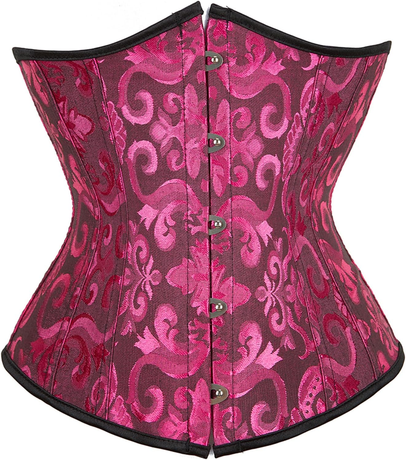 Zhitunemi Women's Lace Up Boned Jacquard Brocade Waist Training Underbust Corset