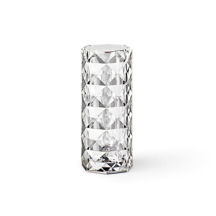 Nordic Crystal Lamp | USB Table Lamps | Bedroom Touch Dimming Atmosphere Diamond Night Light | Rose Projector Lamp Decor