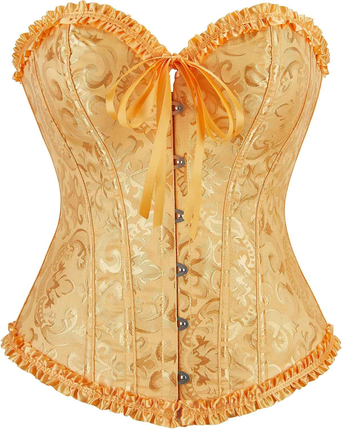 Alivila.Y Fashion Womens Lace Up Corset Top Overbust Body Shaper Bustier Corsets for Women