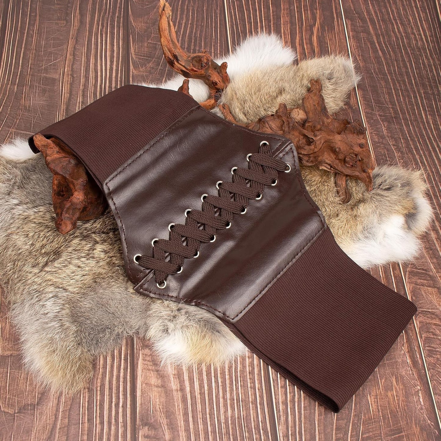 SUMGOGO 5PCS Corset Renaissance Belt Medieval Renaissance Belt Pouch Cork Potion Bottle Festival Halloween Costume Accessory