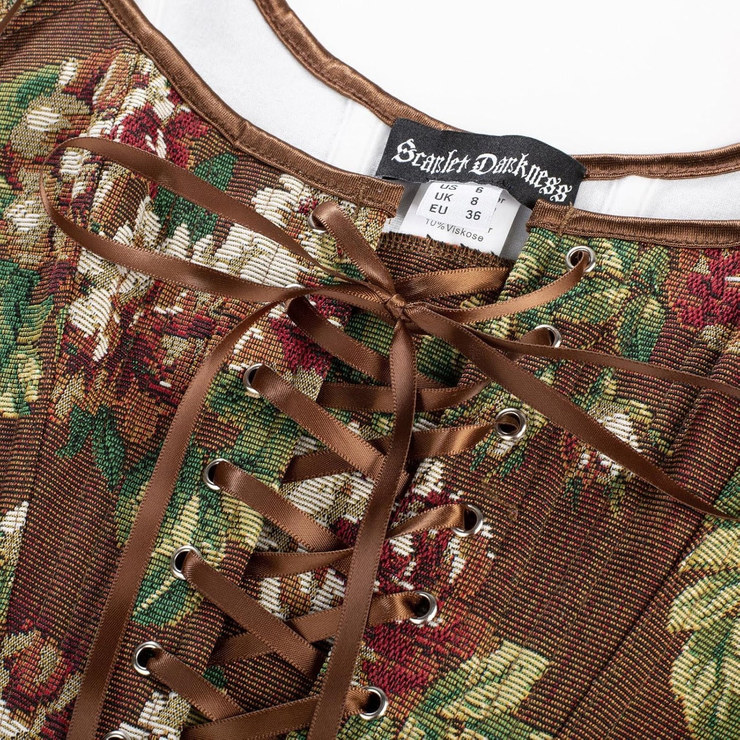 Scarlet Darkness Corset Tops for Women Renaissance Corset Floral Lace Up Bodyshaper Bustier