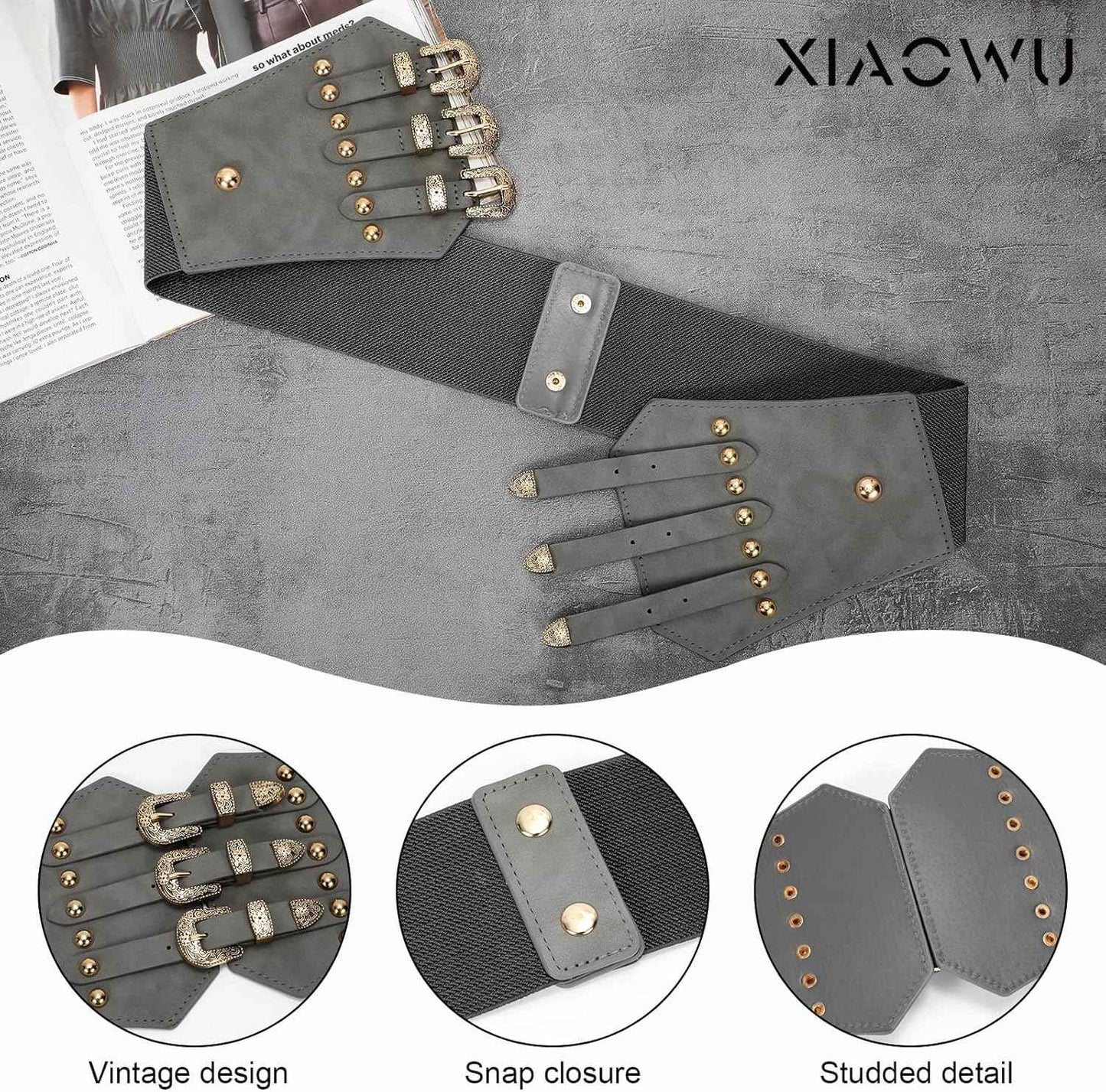 Renaissance Corset Belt for Women Wide Leather Waist Belt for Dresses and Costumes