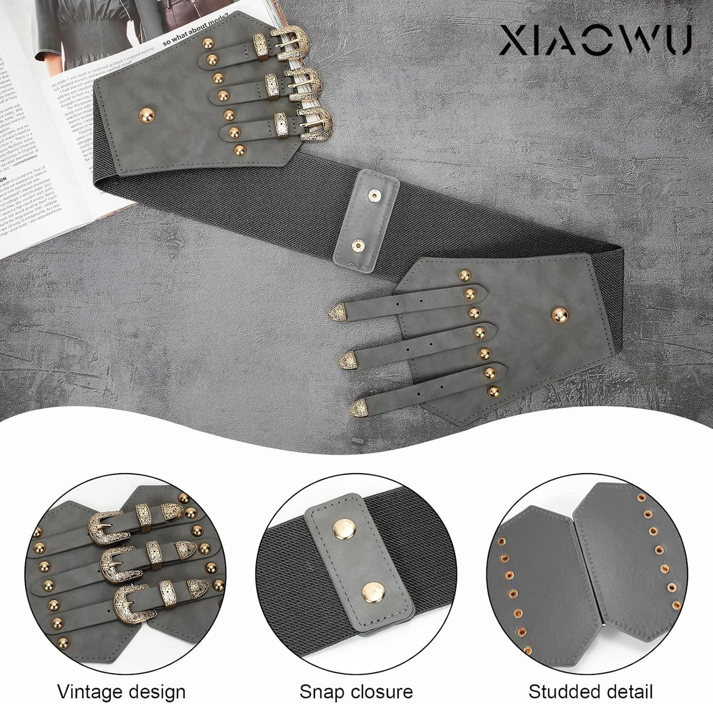 Renaissance Corset Belt for Women Wide Leather Waist Belt for Dresses and Costumes