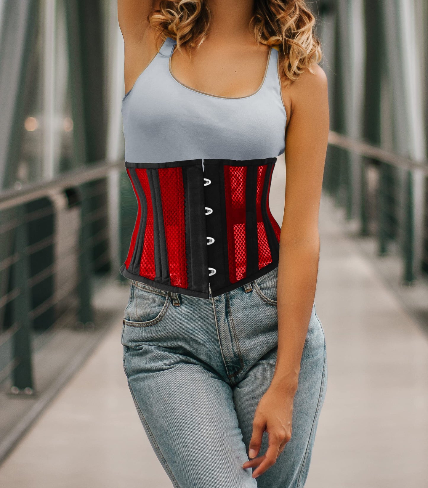 Women Heavy Spiral 26 Steel Boned Underbust Corset Satin Heavy Duty Waist Training Shaper Cincher