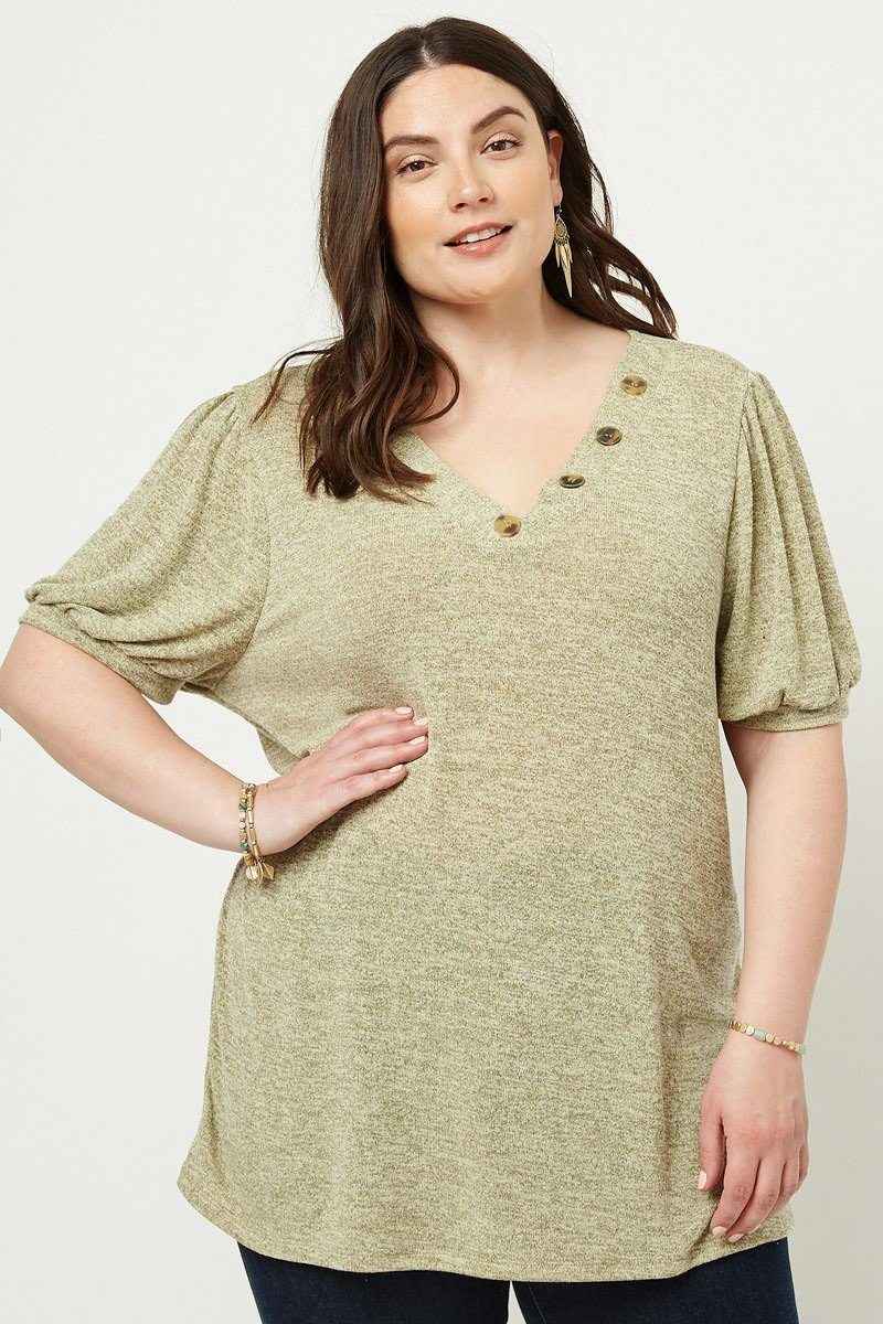 Plus Size Knit V-neck Top β Stylish & Comfortable β menβs fashion, stylish and versatile