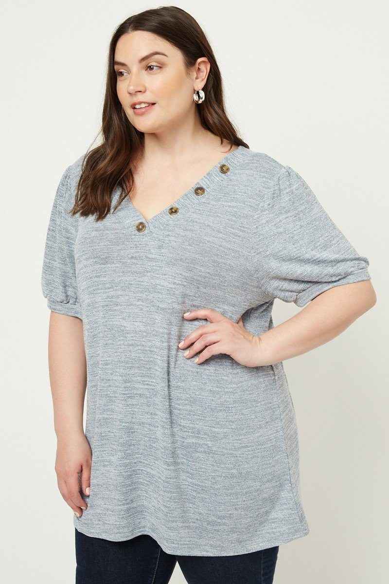 Plus Size Knit V-neck Top β Stylish & Comfortable β menβs fashion, stylish and versatile