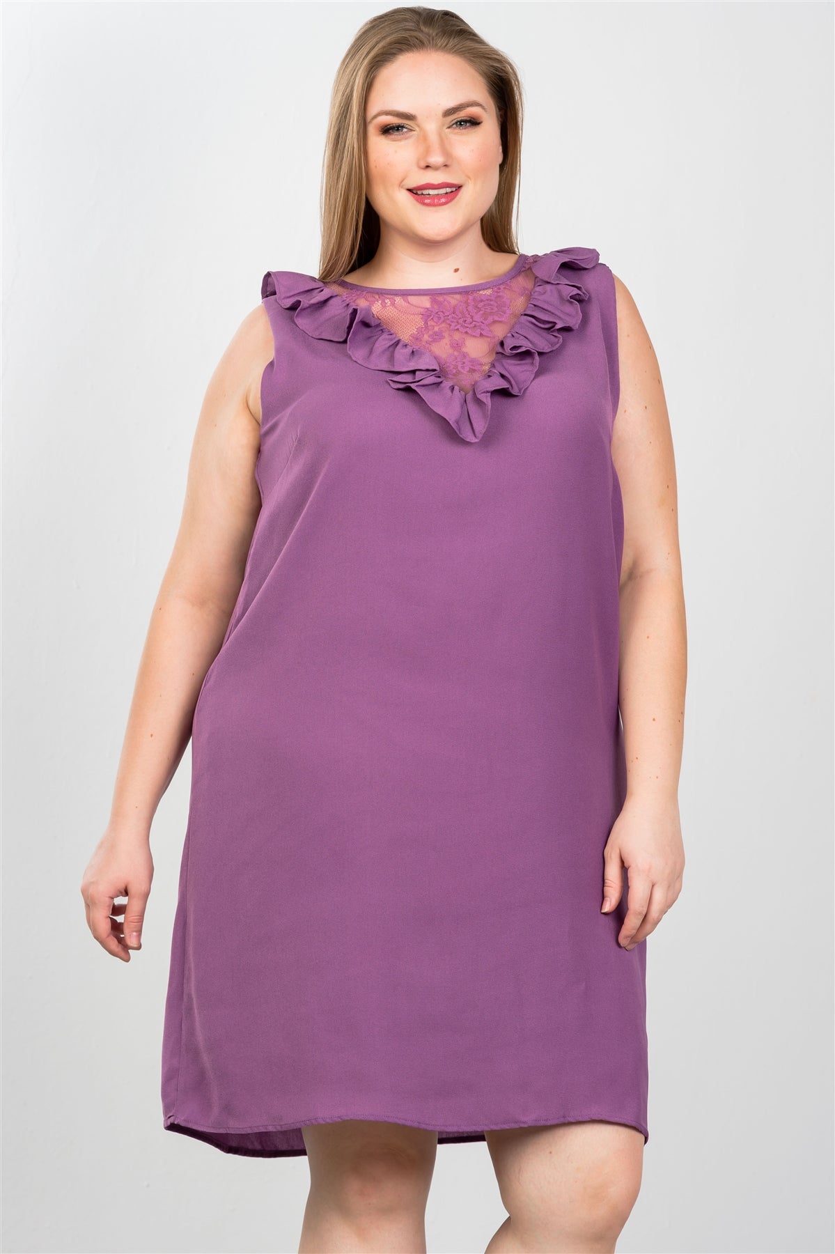 Plus Size Lace Insert Shift Midi Dress β Stylish & Comfortable β menβs fashion, stylish and versatile