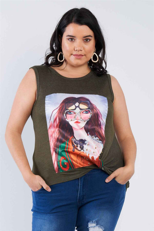 Plus Size Shady Girl Graphic Top – Stylish & Comfortable – men’s fashion, stylish and versatile