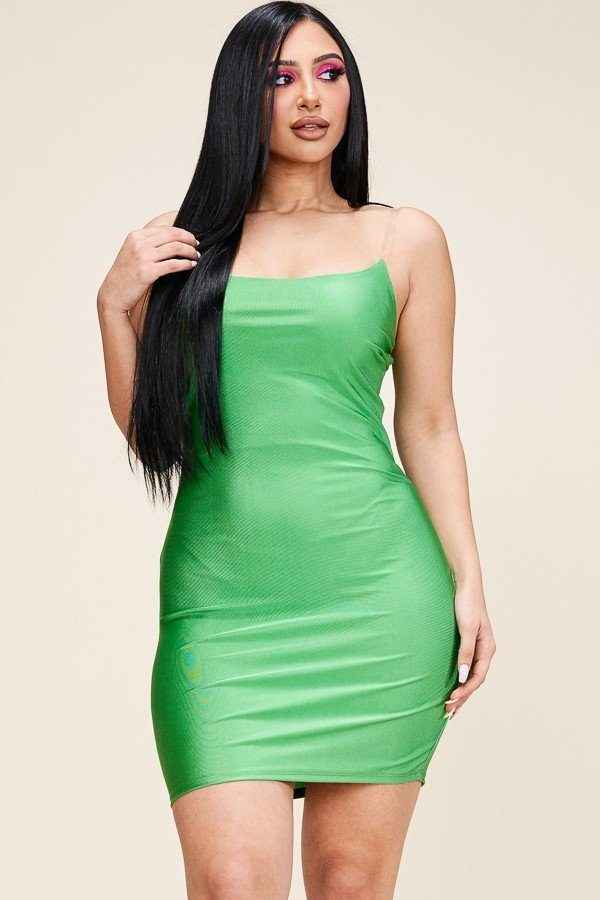 Sale - Solid Tank Dress With Clear Bra Straps – On Sale Now