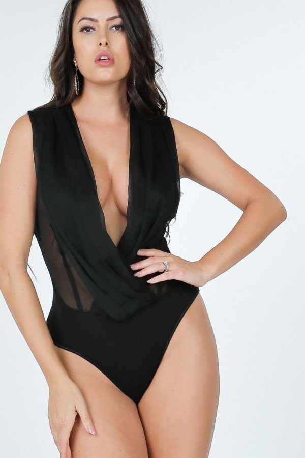 Sale - Pleated Overlap Front Bodysuit – On Sale Now
