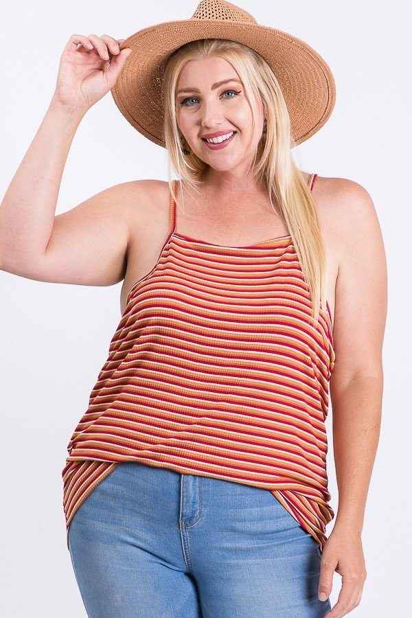 Plus Size Sleeveless Multi Color Rib Fabric Tank Top β Stylish & Comfortable β menβs fashion, stylish and versatile