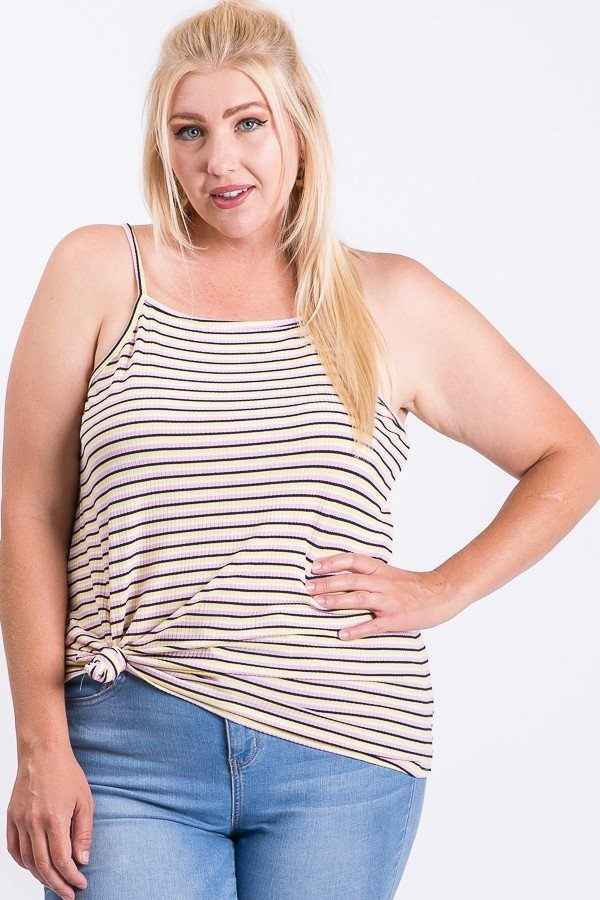 Plus Size Sleeveless Multi Color Rib Fabric Tank Top β Stylish & Comfortable β menβs fashion, stylish and versatile