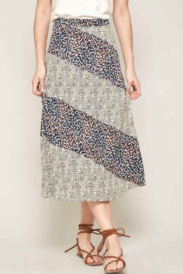 Sale - A Floral-print Woven Midi Skirt – On Sale Now