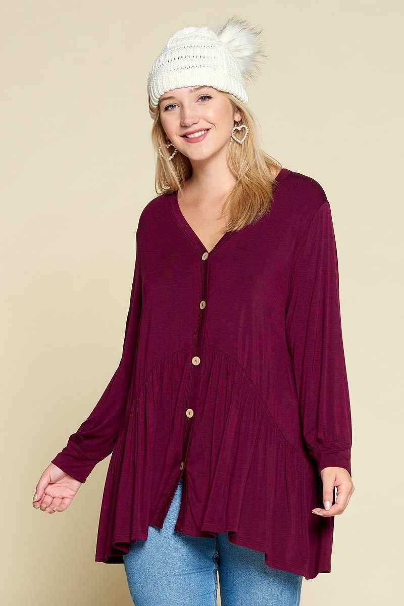 Plus Size Solid Heavy Rayon Modal Jersey Faux Button Up โ Stylish & Comfortable โ menโs fashion, stylish and versatile