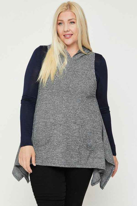 Plus Size Two Tone Knit, Sleeveless Top – Stylish & Comfortable – men’s fashion, stylish and versatile