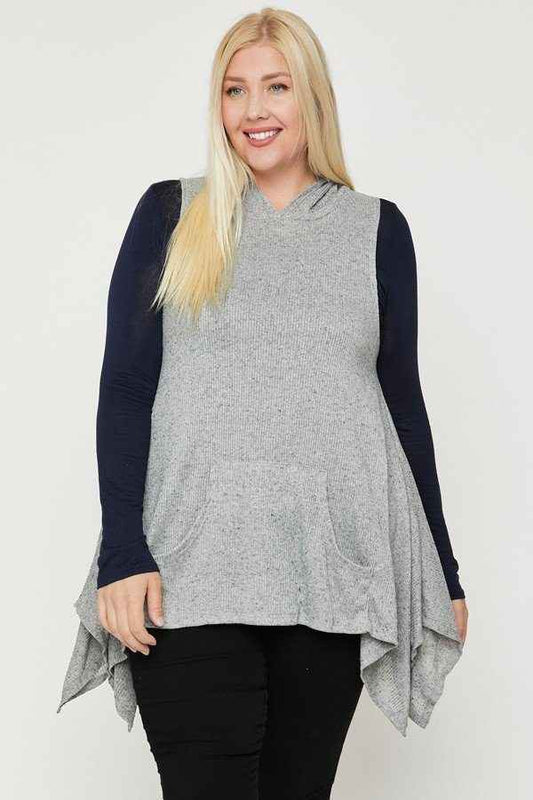 Plus Size Two Tone Knit, Sleeveless Top – Stylish & Comfortable – men’s fashion, stylish and versatile
