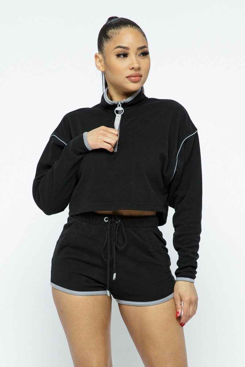 Sale - Sporty Crop Top Sporty High-waist Shorts Set – On Sale Now