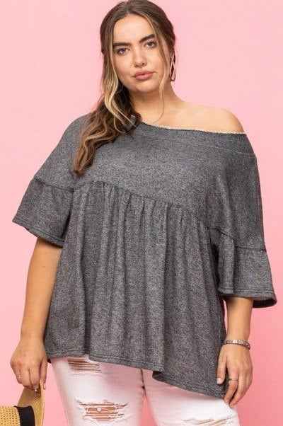Plus Size Solid French Pullover Terry Woven Top β Stylish & Comfortable β menβs fashion, stylish and versatile