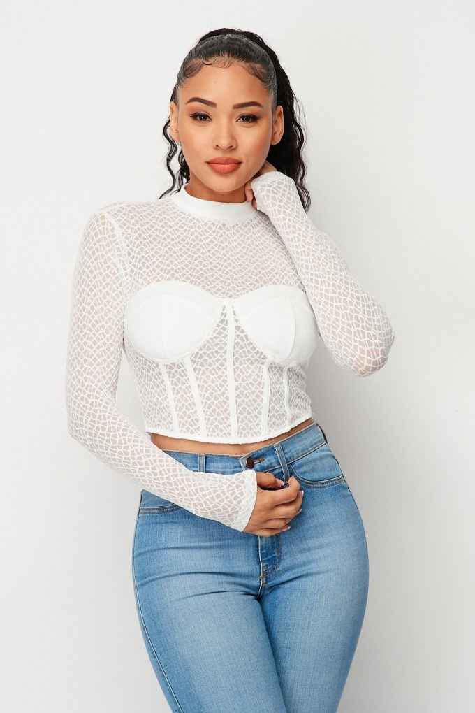 Sale - Sexy Mesh Mock Neck Top – On Sale Now